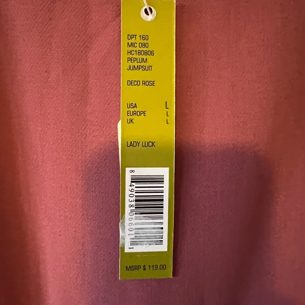 Giani Bini Lady Luck Sleeveless Ruffled Peplum Jumpsuit  Size L New - Picture 3 of 6